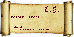 Balogh Egbert névjegykártya