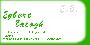 egbert balogh business card